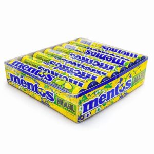 Mentos Brasil Lime & Green Apple Fruit Chewy Candy Roll 16ct